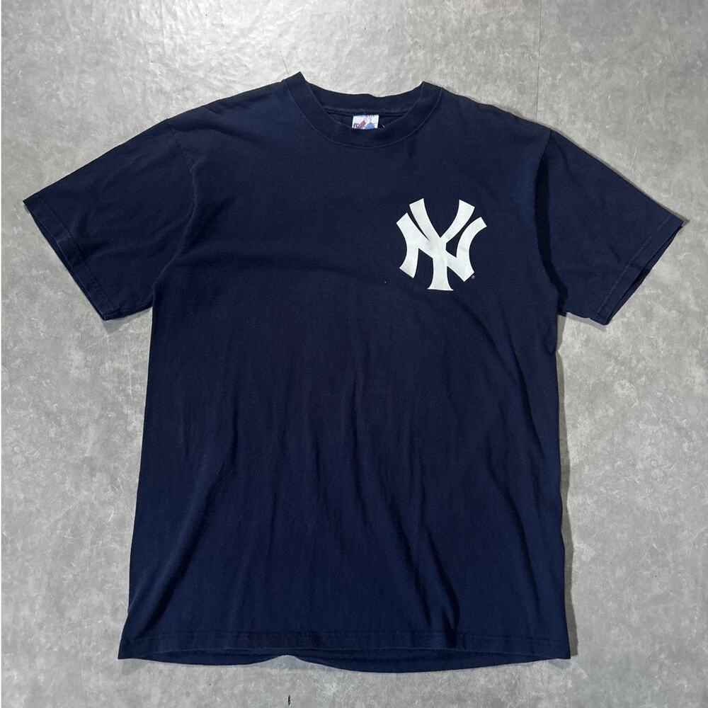 90's Vintage New York Yankees John Giambi Navy T-Shirt -L